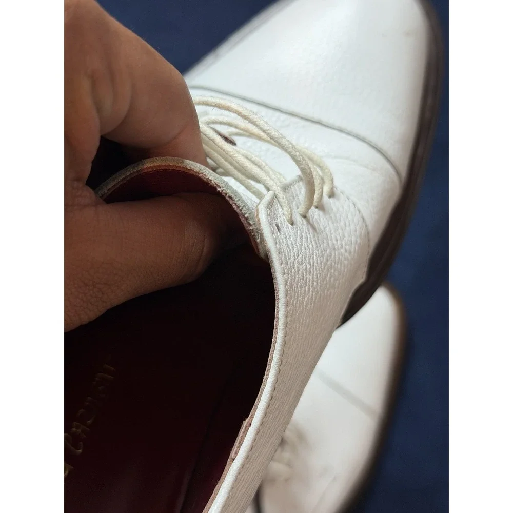 Vtg Jean Michael Cazabat White Toe Cap Oxford Dress Shoes Sz 41 EU Red Bottom